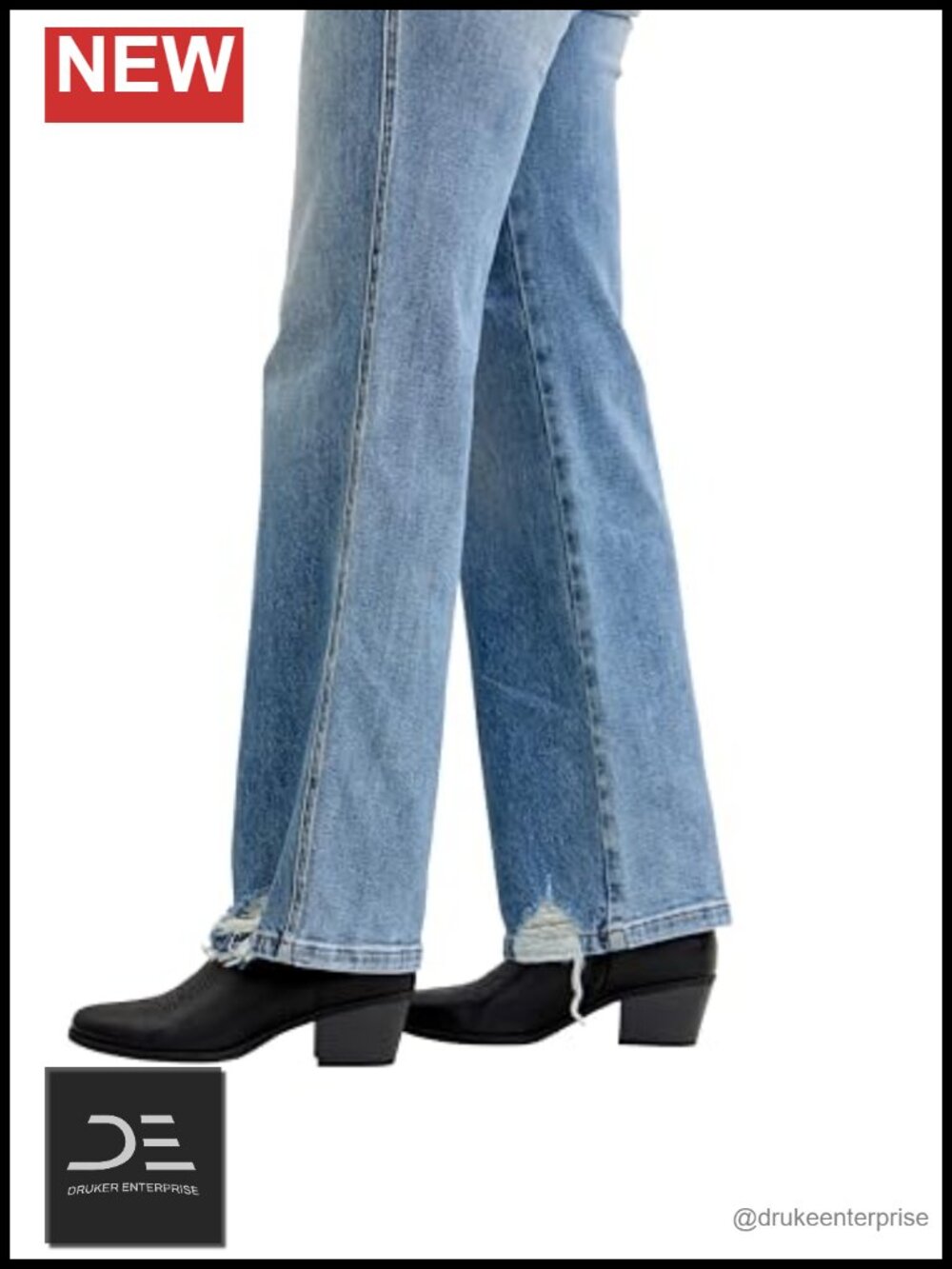 Judy Blue Mid Rise Straight Rigid Magic Destroy Jeans - Picture 4 of 4